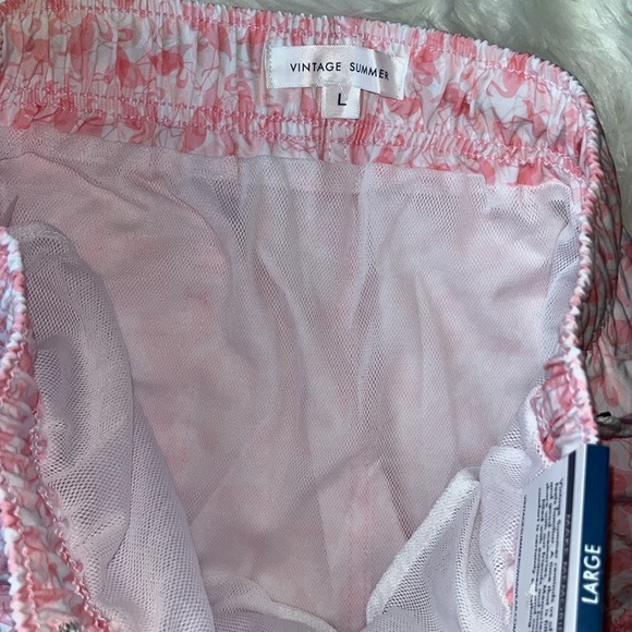 🆕 Men’s Vintage Summer Swim Trunks Pink Flamingos Swimwear Quick Dry Size L - Picture 9 of 10
